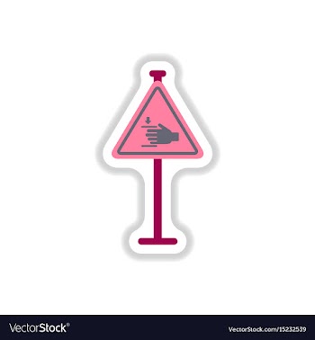 In paper sticker style hand vector image