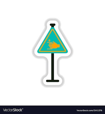 In paper sticker style hand vector image