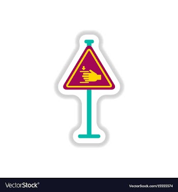 In paper sticker style hand vector image