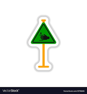 In paper sticker style hand vector image