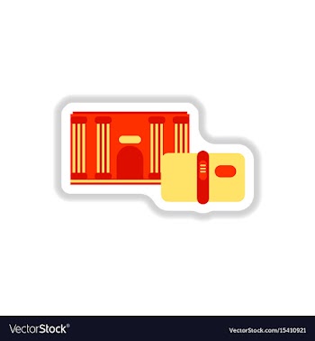 In paper sticker style history vector image