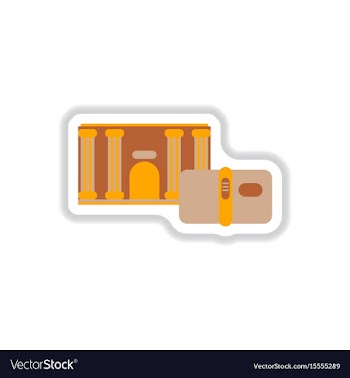 In paper sticker style history vector image