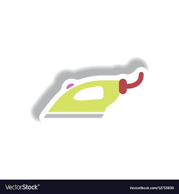 In paper sticker style iron vector image