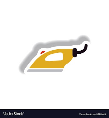 In paper sticker style iron vector image