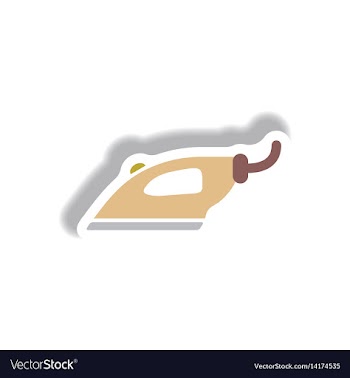 In paper sticker style iron vector image