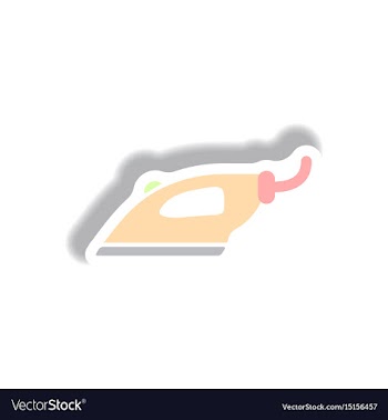 In paper sticker style iron vector image