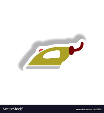 In paper sticker style iron vector image