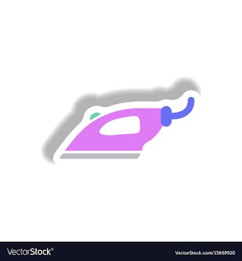 In paper sticker style iron vector image