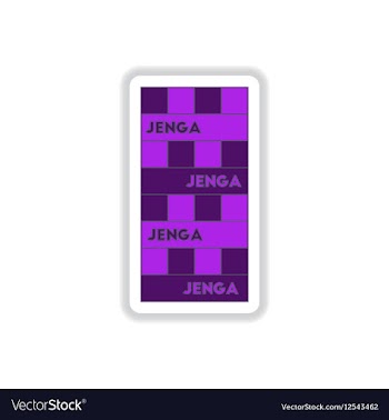 In paper sticker style Jenga vector image