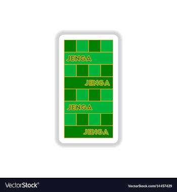 In paper sticker style jenga vector image