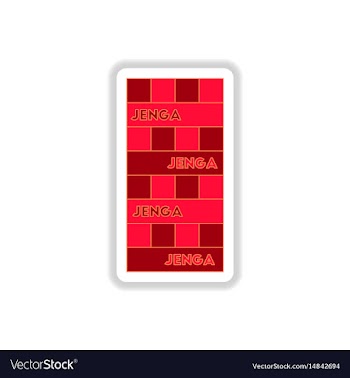In paper sticker style jenga vector image