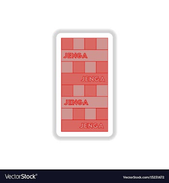 In paper sticker style jenga vector image