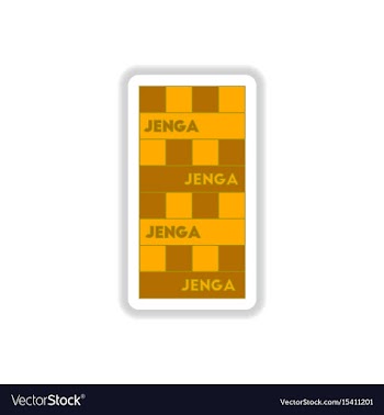 In paper sticker style jenga vector image