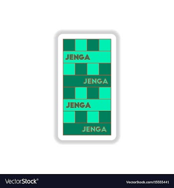 In paper sticker style jenga vector image