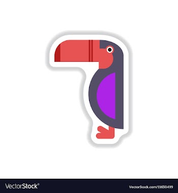 In paper sticker style Kakadu vector image