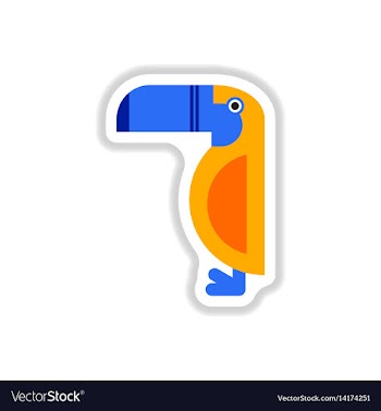 In paper sticker style kakadu vector image