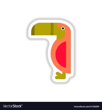 In paper sticker style kakadu vector image