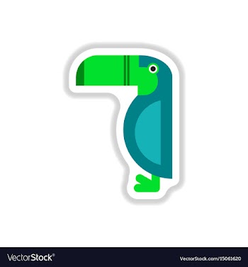 In paper sticker style kakadu vector image
