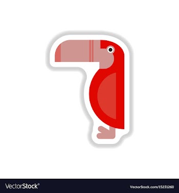 In paper sticker style kakadu vector image