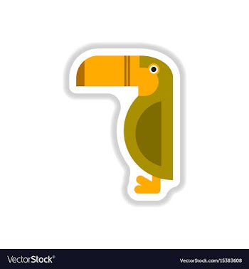 In paper sticker style kakadu vector image