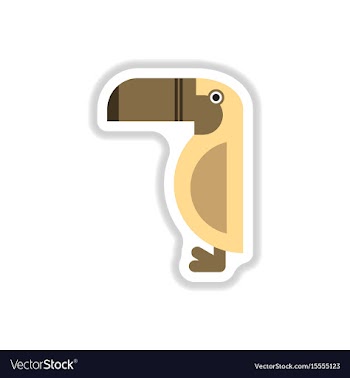 In paper sticker style kakadu vector image