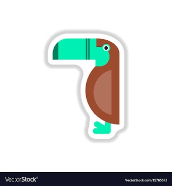 In paper sticker style kakadu vector image