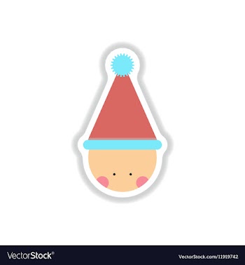 In paper sticker style kid vector image