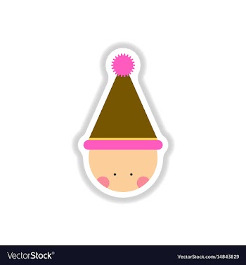 In paper sticker style kid vector image