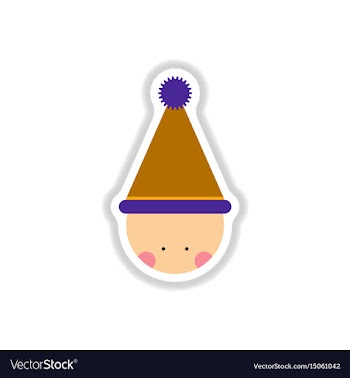 In paper sticker style kid vector image