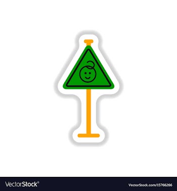 In paper sticker style kids vector image