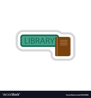In paper sticker style library vector image