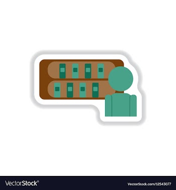 In paper sticker style library vector image