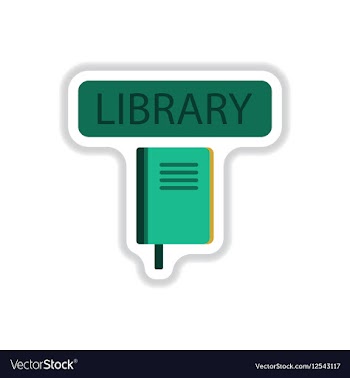 In paper sticker style library vector image