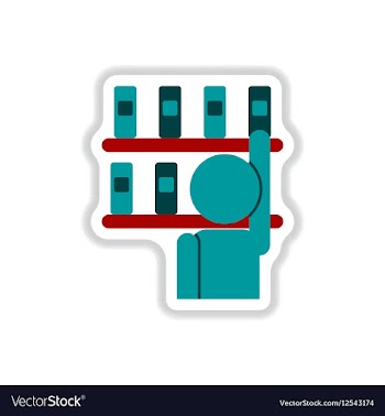 In paper sticker style library vector image