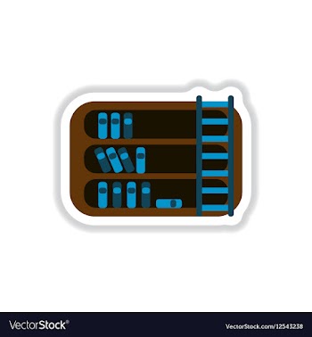 In paper sticker style library vector image