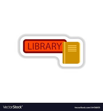 In paper sticker style library vector image