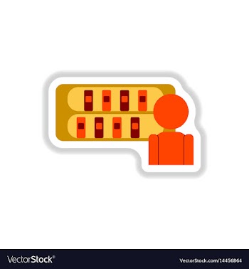 In paper sticker style library vector image