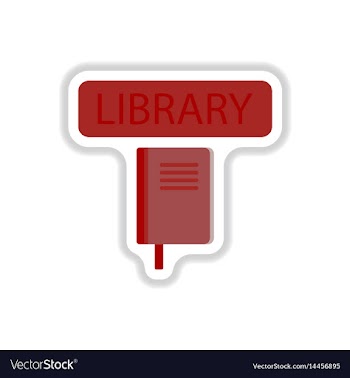 In paper sticker style library vector image