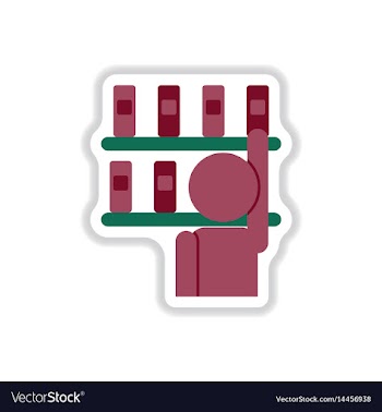 In paper sticker style library vector image