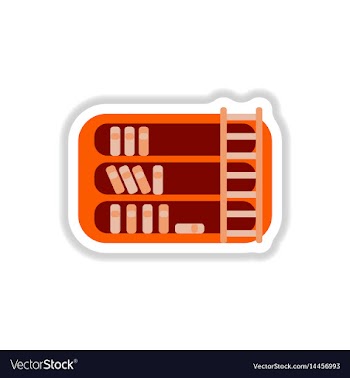 In paper sticker style library vector image