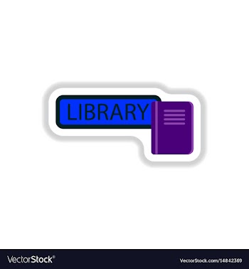 In paper sticker style library vector image