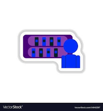 In paper sticker style library vector image