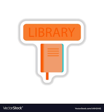 In paper sticker style library vector image