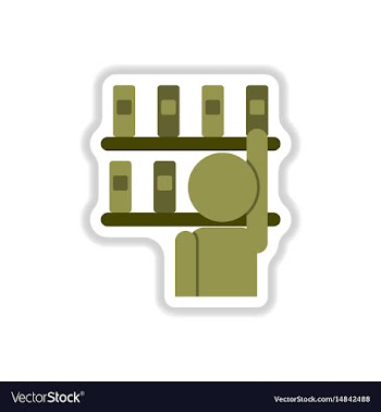 In paper sticker style library vector image