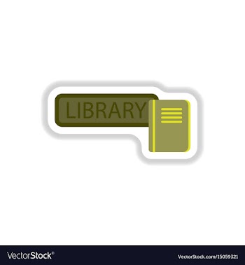 In paper sticker style library vector image