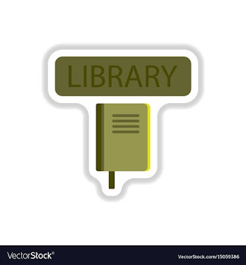 In paper sticker style library vector image