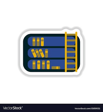 In paper sticker style library vector image