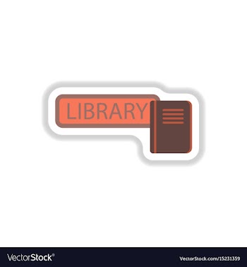 In paper sticker style library vector image