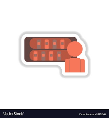 In paper sticker style library vector image