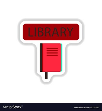 In paper sticker style library vector image